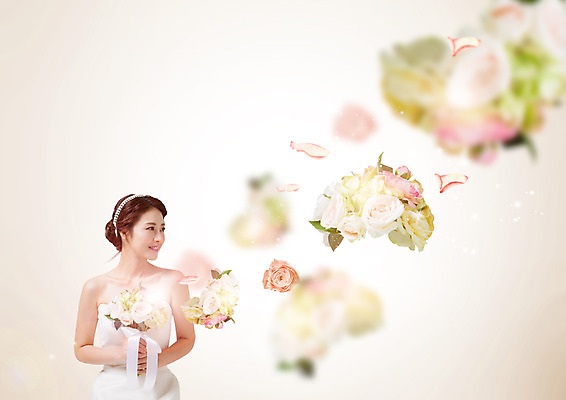 PSD 편집 편집이미지 여자 신부 부케 웨딩드레스 결혼 한명 웃음 상반신 성인 30대 한국인 신부복 이미지편집 1 드레스 꽃다발 표정 사람 동양인 이벤트 장년 파일형식