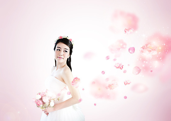 PSD 편집 편집이미지 여자 부케 웨딩드레스 결혼 한명 상반신 20대 성인 옆모습 한국인 신부복 이미지편집 1 드레스 뷰포인트 꽃다발 사람 동양인 이벤트 청년 파일형식