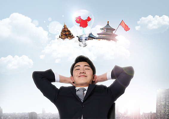 PSD 구름 편집 편집이미지 남자 비즈니스 하늘 한명 웃음 빌딩 상반신 20대 성인 중국 한국인 깃발 비즈니스맨 중국건축 중국지도 이미지편집 자연요소 1 아시아 지도 표정 사람 동양인 청년 건물 동양건축 직장인 파일형식