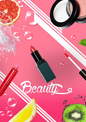 PSD 편집 편집이미지 우먼라이프 단면 키위 사람없음 화장 뷰티 립스틱 물방울 수분 볼터치 레몬 자몽 립글로스 이미지편집 라이프스타일 과일 화장품 파일형식