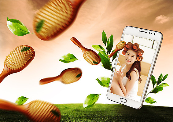 PSD 구름 편집 편집이미지 우먼라이프 여자 하늘 나뭇잎 한명 웃음 잔디 20대 성인 스마트폰 뷰티 노을 한국인 머리빗 헤어롤 헤어관리 이미지편집 자연요소 식물 1 라이프스타일 잎 표정 사람 동양인 청년 핸드폰 스마트기기 미용용품 파일형식