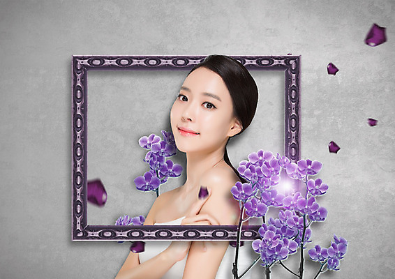 PSD 편집 편집이미지 우먼라이프 여자 꽃잎 사각프레임 액자틀 한명 상반신 20대 성인 옆모습 뷰티 한국인 난초꽃 의료성형뷰티 이미지편집 1 라이프스타일 꽃 뷰포인트 액자 프레임 틀 사람 동양인 청년 사각형 난초 파일형식