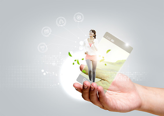 PSD 편집 편집이미지 손 여자 나뭇잎 스마트라이프 20대 성인 두명 신체부위 달리기 운동 한국인 스마트 터치스크린 이미지편집 라이프스타일 컨셉 잎 모션 건강 사람 동양인 청년 파일형식