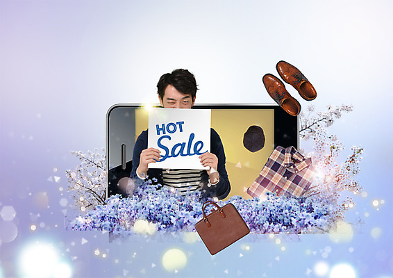 PSD 편집 편집이미지 배너 남자 남방 서류가방 모바일 스마트라이프 한명 이벤트 상반신 20대 성인 스마트폰 쇼핑 세일 한국인 벚꽃 남성화 스마트 모바일쇼핑 이미지편집 1 라이프스타일 꽃 신발 컨셉 셔츠 가방 사람 동양인 청년 핸드폰 스마트기기 온라인쇼핑 파일형식