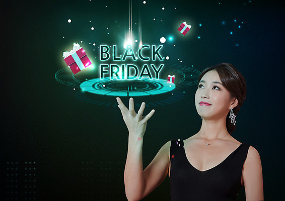 PSD 편집 편집이미지 여자 스마트라이프 한명 상반신 20대 성인 선물상자 쇼핑 한국인 올려보기 스마트 홀로그램 블랙프라이데이 이미지편집 1 라이프스타일 컨셉 모션 데이이벤트 선물 사람 동양인 청년 상자 파일형식