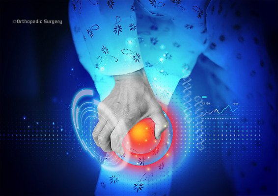 PSD 편집 편집이미지 노년 남자 의학 한명 성인 고통 환자 60대 질병 관절염 무릎 환자복 무릎통증 홀로그램 이미지편집 1 옷 감정 사람 신체부위 파일형식