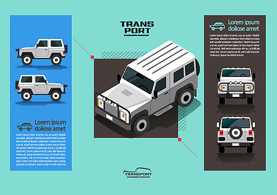 육상교통 교통수단 일러스트 승용차 사람없음 지프 아이소메트릭 국내일러스트 AI파일 교통 자동차 파일형식 벡터