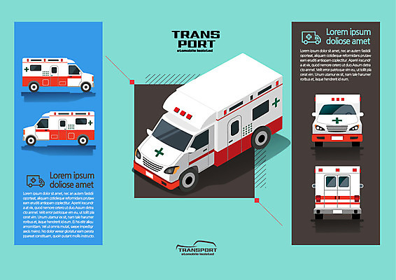 육상교통 교통수단 일러스트 사람없음 구급차 아이소메트릭 국내일러스트 AI파일 교통 자동차 파일형식 벡터
