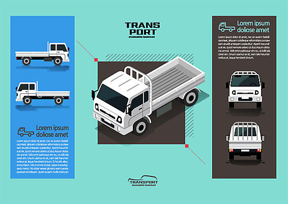 육상교통 교통수단 일러스트 사람없음 트럭 대형차 아이소메트릭 국내일러스트 AI파일 교통 자동차 파일형식 벡터
