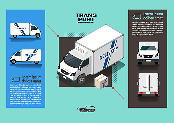 육상교통 교통수단 일러스트 사람없음 트럭 종이상자 택배 아이소메트릭 박스포장 특장차 탑차 국내일러스트 AI파일 교통 포장 자동차 상자 운송업 파일형식 벡터