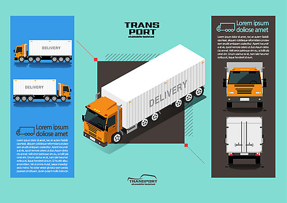육상교통 교통수단 일러스트 사람없음 트럭 대형차 아이소메트릭 특장차 국내일러스트 AI파일 교통 자동차 파일형식 벡터