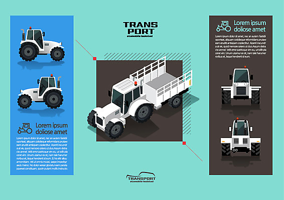육상교통 교통수단 일러스트 자동차 사람없음 트랙터 아이소메트릭 국내일러스트 AI파일 교통 농기계 특수차량 파일형식 벡터