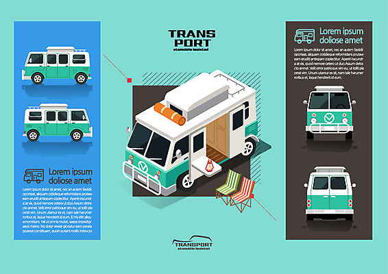 육상교통 교통수단 의자 일러스트 사람없음 캠핑 캠핑카 아이소메트릭 국내일러스트 AI파일 가구 교통 자동차 레저 파일형식 벡터
