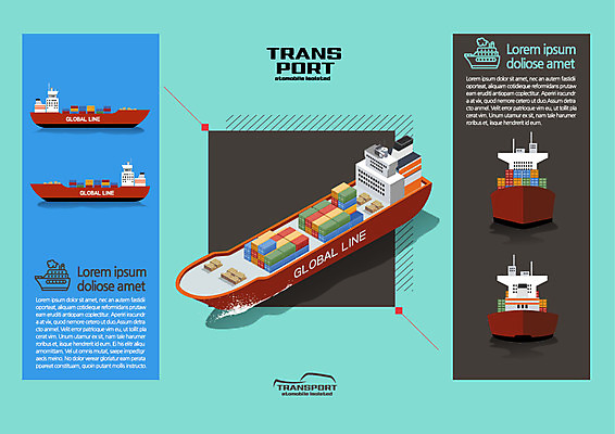 교통수단 수상교통 일러스트 사람없음 컨테이너 화물선 아이소메트릭 선박 국내일러스트 AI파일 산업 교통 배_교통 파일형식 벡터
