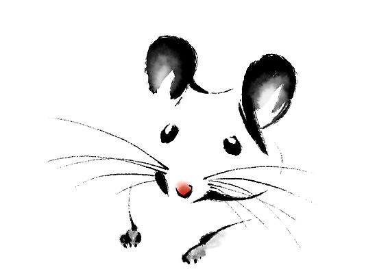 PSD 동물 한마리 일러스트 캘리그라피 사람없음 십이지신 쥐 국내일러스트 1 설치류 파일형식