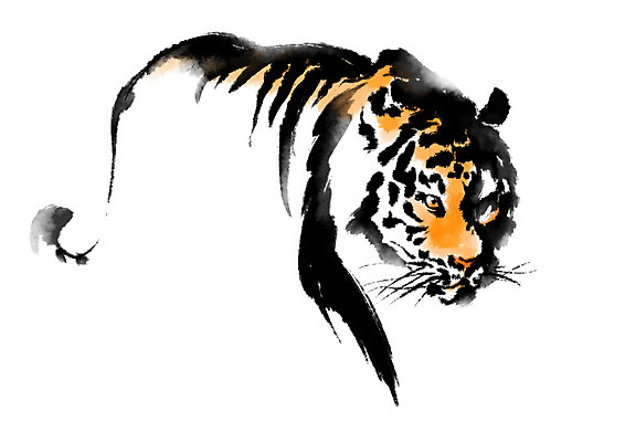 PSD 동물 한마리 야생동물 일러스트 캘리그라피 사람없음 십이지신 호랑이 맹수 국내일러스트 1 포유류 파일형식