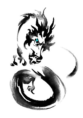 PSD 한마리 일러스트 캘리그라피 붓터치 사람없음 십이지신 용 드래곤 국내일러스트 1 파일형식