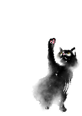 PSD 동물 한마리 일러스트 캘리그라피 손짓 사람없음 반려동물 고양이 올려보기 반려 국내일러스트 1 포유류 모션 파일형식