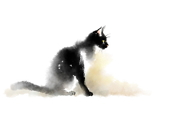 PSD 동물 한마리 일러스트 캘리그라피 사람없음 반려동물 고양이 반려 국내일러스트 1 포유류 파일형식