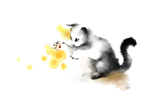 PSD 동물 한마리 일러스트 캘리그라피 사람없음 반려동물 고양이 반려 국내일러스트 1 포유류 파일형식