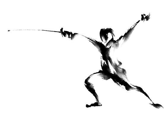 PSD 스포츠 일러스트 캘리그라피 붓터치 한명 성인 펜싱 펜싱선수 찌르기 펜싱검 국내일러스트 1 모션 운동선수 사람 펜싱용품 파일형식