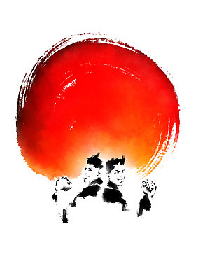 PSD 남자 일러스트 캘리그라피 상반신 성인 두명 비즈니스라이프 태양 파이팅 등맞대기 비즈니스맨 동료 성인남자만 국내일러스트 자연요소 라이프스타일 비즈니스 관계 모션 사람 직장인 남자만 성인만 파일형식