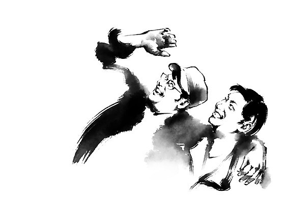 PSD 응시 남자 중년 일러스트 캘리그라피 중년라이프 어깨동무 웃음 상반신 성인 두명 친구 성인남자만 국내일러스트 라이프스타일 시선 포즈 관계 표정 사람 남자만 성인만 파일형식