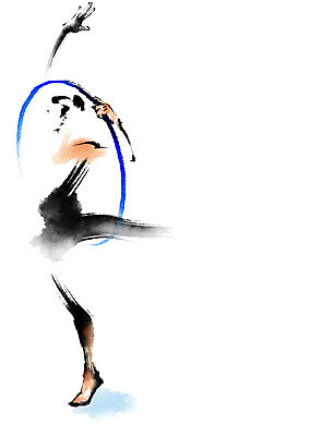 PSD 여자 스포츠 포즈 일러스트 캘리그라피 한명 손짓 체조선수 리듬체조 훌라후프 리듬체조선수 국내일러스트 1 모션 운동선수 사람 체조 파일형식