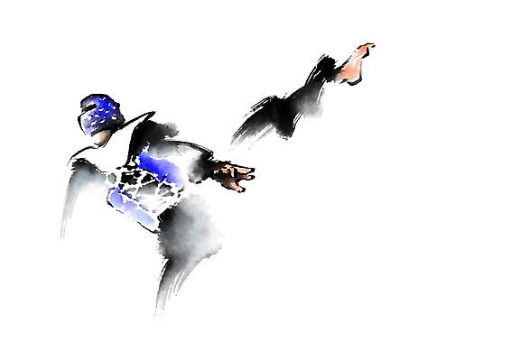 PSD 스포츠 일러스트 캘리그라피 붓터치 한명 성인 킥 태권도 태권도복 태권도선수 국내일러스트 1 모션 운동선수 도복 사람 격투기 파일형식