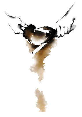 PSD 손 일러스트 캘리그라피 의학 한명 신체부위 치료 한의학 양손 질병 한약 한의원 약짜기 국내일러스트 1 병원 사람 약 짜기 파일형식