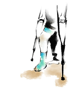 PSD 일러스트 캘리그라피 의학 한명 서기 신체부위 치료 다리 질병 목발 깁스 정형외과 국내일러스트 1 의료기기 모션 병원 사람 의료용품 파일형식