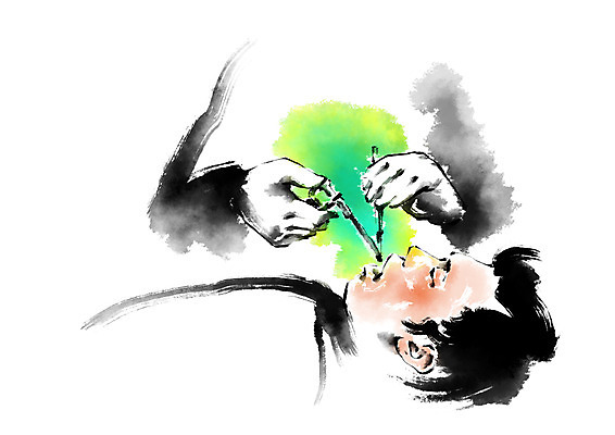 PSD 남자 일러스트 캘리그라피 의학 치과 성인 두명 치료 눕기 환자 질병 치과의사 치과용품 국내일러스트 모션 병원 사람 의사 의료용품 파일형식