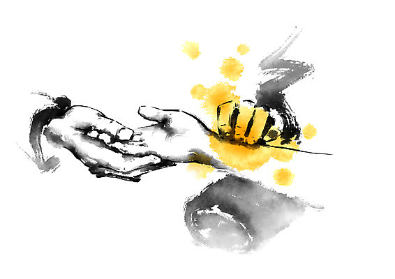 PSD 손 일러스트 캘리그라피 의학 두명 신체부위 치료 한의학 환자 질병 한의원 한의사 진맥 국내일러스트 병원 사람 진료 의사 파일형식