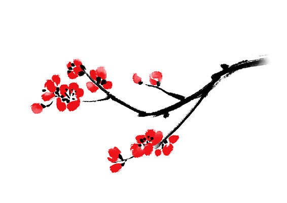 PSD 식물 꽃 일러스트 캘리그라피 꽃나무 사람없음 빨간색 나뭇가지 국내일러스트 나무 컬러 파일형식