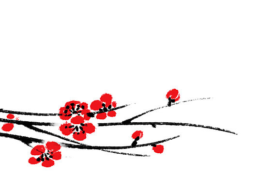 PSD 식물 꽃 일러스트 캘리그라피 꽃나무 사람없음 빨간색 나뭇가지 국내일러스트 나무 컬러 파일형식