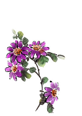 PSD 식물 꽃 잎 일러스트 캘리그라피 꽃나무 사람없음 보라색 나뭇가지 국내일러스트 나무 컬러 파일형식