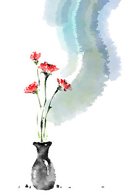 PSD 식물 꽃 일러스트 캘리그라피 사람없음 꽃병 국내일러스트 파일형식