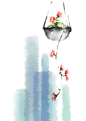 PSD 식물 꽃 화분 일러스트 캘리그라피 사람없음 국내일러스트 파일형식