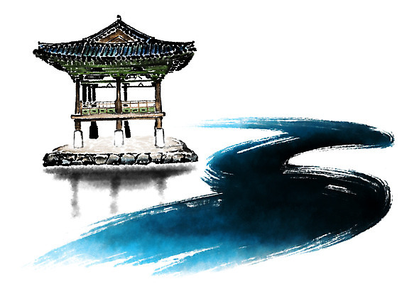 PSD 한국문화 한국전통 전통 건축물 한국건축 일러스트 캘리그라피 붓터치 사람없음 동양건축 정자 국내일러스트 동양문화 건축 한국 파일형식 동양