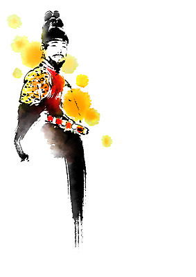 PSD 한국문화 한국전통 전통 남자 일러스트 캘리그라피 한명 성인 한복 왕 조선시대 익선관 임금의상 국내일러스트 1 동양문화 한국 사람 역사 전통의상 파일형식