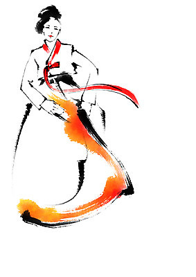 전신 PSD 한국문화 한국전통 전통 여자 일러스트 캘리그라피 한명 서기 성인 한복 국내일러스트 1 동양문화 모션 한국 사람 전통의상 파일형식