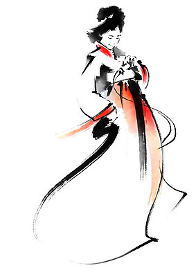 전신 PSD 한국문화 한국전통 전통 여자 일러스트 캘리그라피 한명 서기 성인 한복 국내일러스트 1 동양문화 모션 한국 사람 전통의상 파일형식