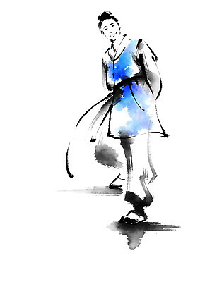 전신 PSD 한국문화 한국전통 전통 남자 일러스트 캘리그라피 한명 서기 성인 한복 뒷짐 국내일러스트 1 동양문화 모션 한국 사람 전통의상 파일형식