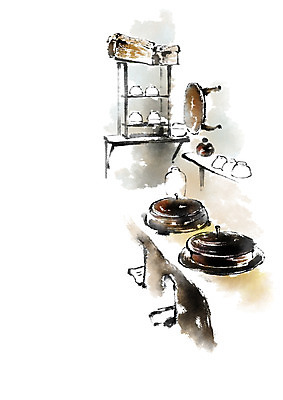 PSD 한국문화 한국전통 전통 그릇 일러스트 캘리그라피 사람없음 주방 가마솥 아궁이 찬장 밥상 부뚜막 국내일러스트 동양문화 식기 가구 탁자 한국 솥 파일형식