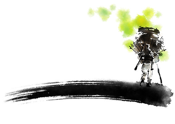 PSD 한국문화 한국전통 전통 남자 일러스트 캘리그라피 붓터치 한명 성인 나무꾼 지게 국내일러스트 1 동양문화 한국 사람 파일형식