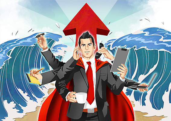 PSD 남자 화살표 파도 바다 일러스트 한명 서기 상반신 성인 펜 기록 비즈니스맨 문서 상승 통화 영웅 멀티태스크 슈퍼히어로 국내일러스트 1 컨셉 비즈니스 모션 사람 필기구 직장인 파일형식