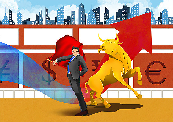 전신 PSD 남자 일러스트 관리 한명 서기 빌딩 성인 금융 비즈니스맨 소 황금 상승 영웅 극복 불황 경제불황 슈퍼히어로 위기 투우 국내일러스트 1 컨셉 비즈니스 포유류 모션 사람 건물 경제 직장인 파일형식