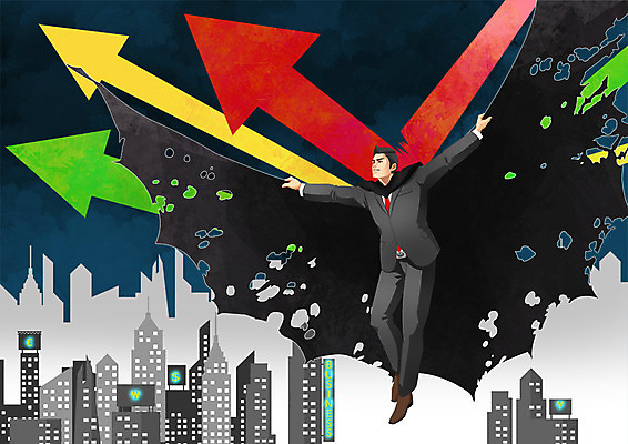 전신 PSD 남자 일러스트 그래프 한명 빌딩 성인 도시 비즈니스맨 원화 수비 망토 하락 외화 네온 영웅 불황 경제불황 슈퍼히어로 국내일러스트 1 컨셉 돈 비즈니스 모션 사람 건물 금융 경제 직장인 파일형식