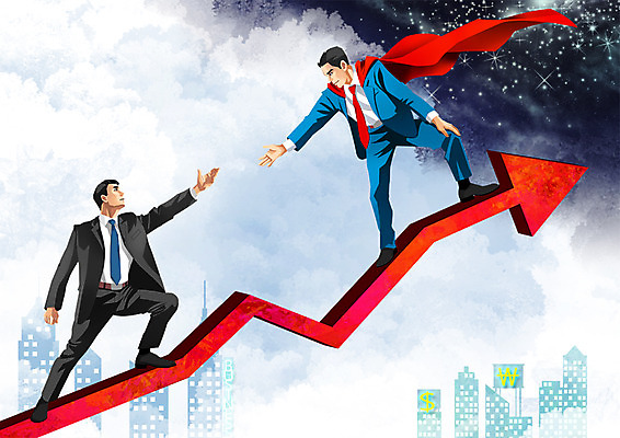 전신 PSD 구름 남자 화살표 일러스트 하늘 그래프 서기 성인 두명 우주 점프 도움 비즈니스맨 발전 구출 손내밀기 상승 영웅 리더쉽 슈퍼히어로 국내일러스트 자연요소 컨셉 비즈니스 모션 사람 손짓 직장인 파일형식