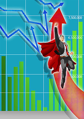 전신 PSD 남자 일러스트 그래프 한명 성인 비즈니스맨 수비 위험 하락 상승 영웅 주가 불황 경제불황 슈퍼히어로 치기 국내일러스트 1 컨셉 비즈니스 모션 사람 경제 직장인 주식 파일형식